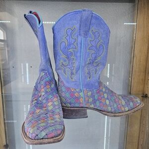 Colorful Woven Cowboy Boots